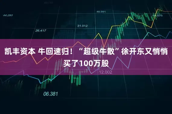 凯丰资本 牛回速归!“超级牛散”徐开东又悄悄买了100万股