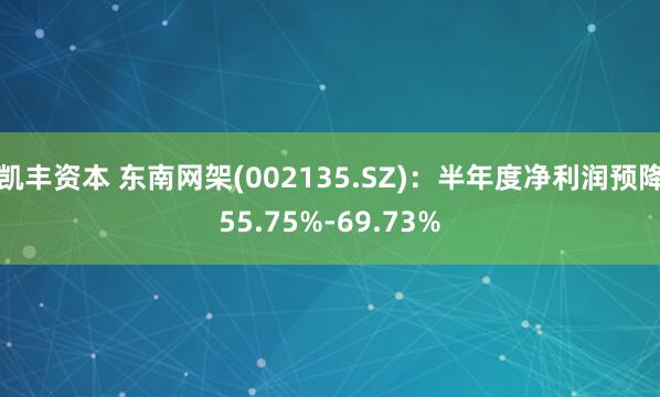 凯丰资本 东南网架(002135.SZ):半年度净利润预降55.75%-69.73%